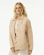 Premium Quilted Check Jacket - Light Brown