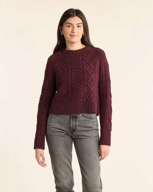 Cropped Fisherman - Burgundy Heather