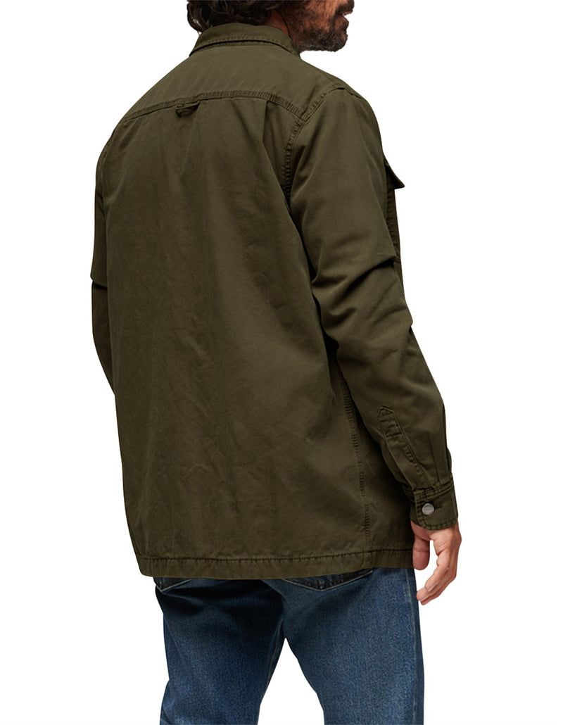 Canvas Workwear Overshirt - Chive Green