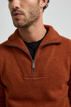 Lambswool Half Zip - Rust