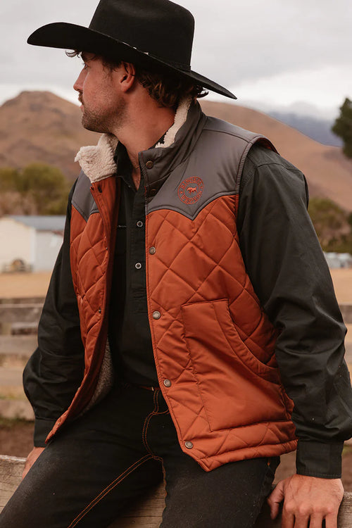 Mckinlay Puffer Vest - Tobacco/Charcoal