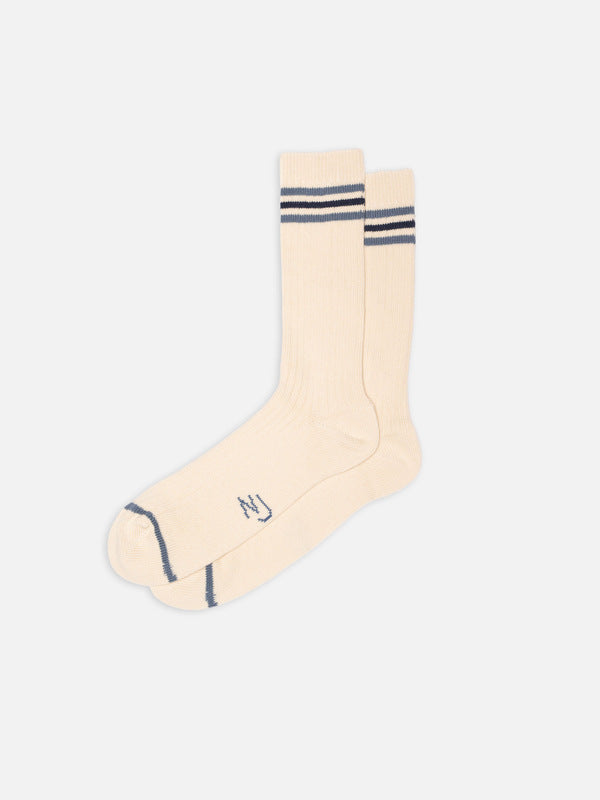 Tennis Socks Retro Off White/Blue