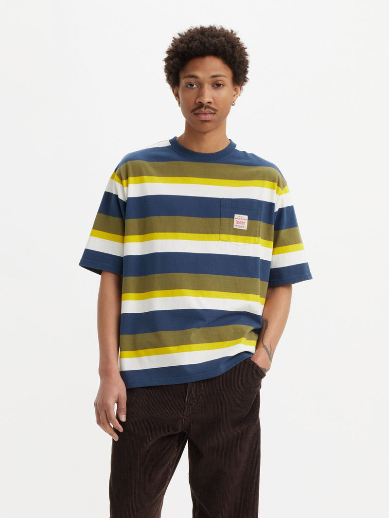 Men's  Workwear  T-Shirt - Blocking Stripe