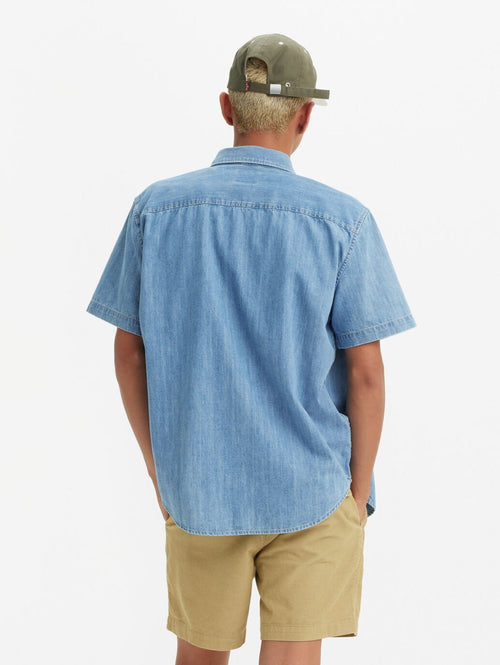 SS Authentic Button Down - Eli Medium Blue