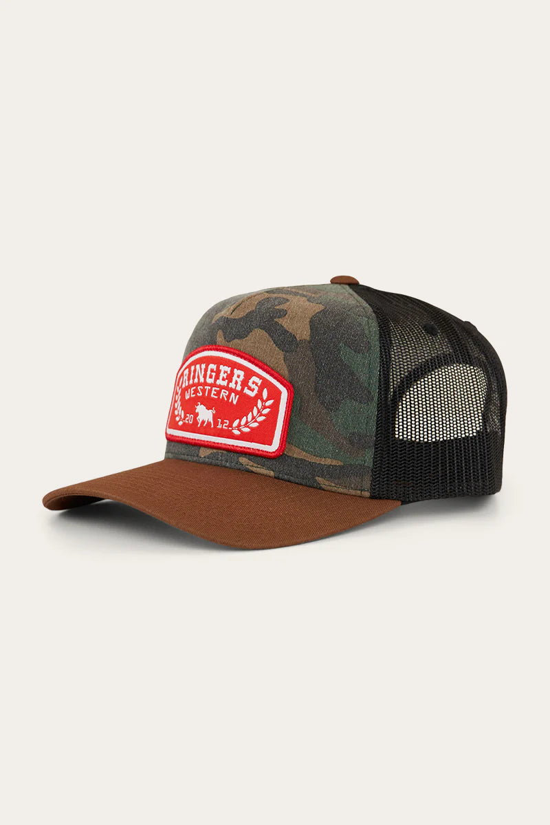 Wheatbelt Wool Trucker Cap - Camo/Choc