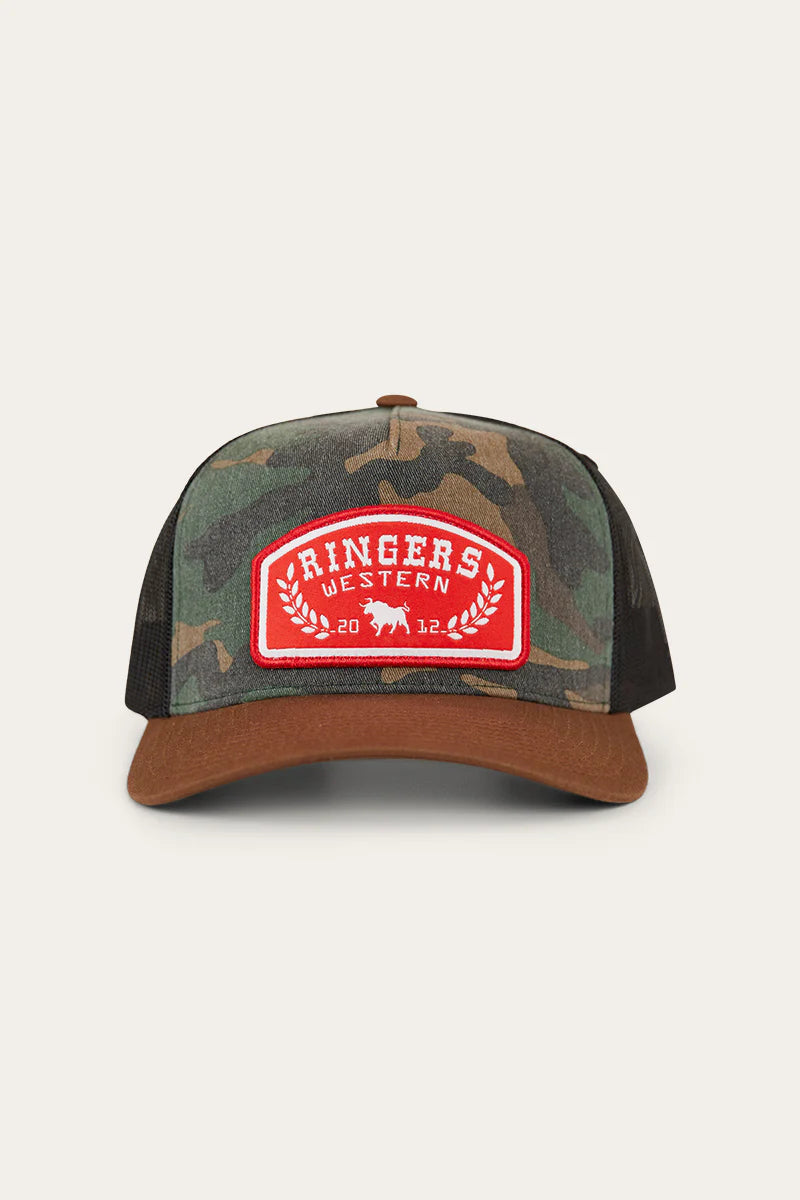 Wheatbelt Wool Trucker Cap - Camo/Choc