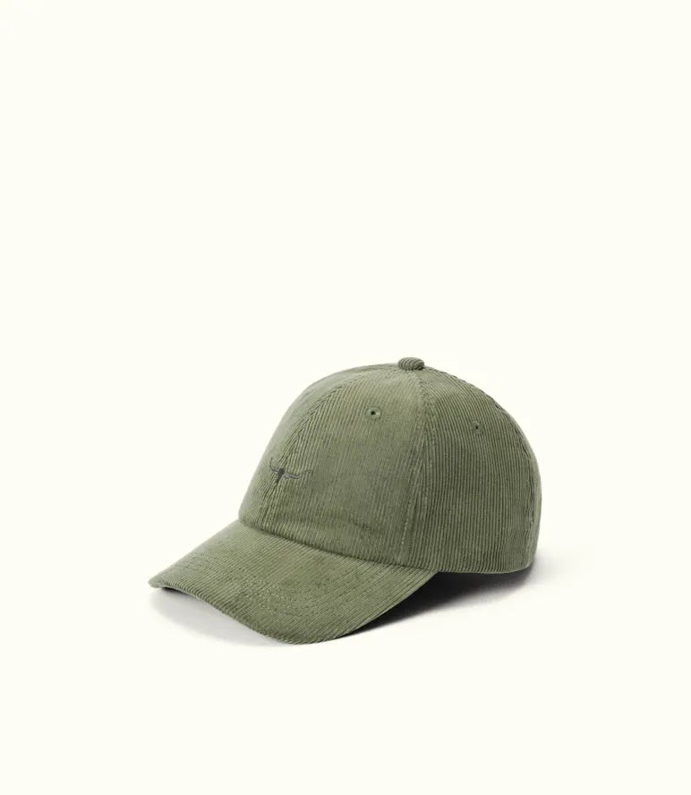 Mini Longhorn Cord Cap - Moss