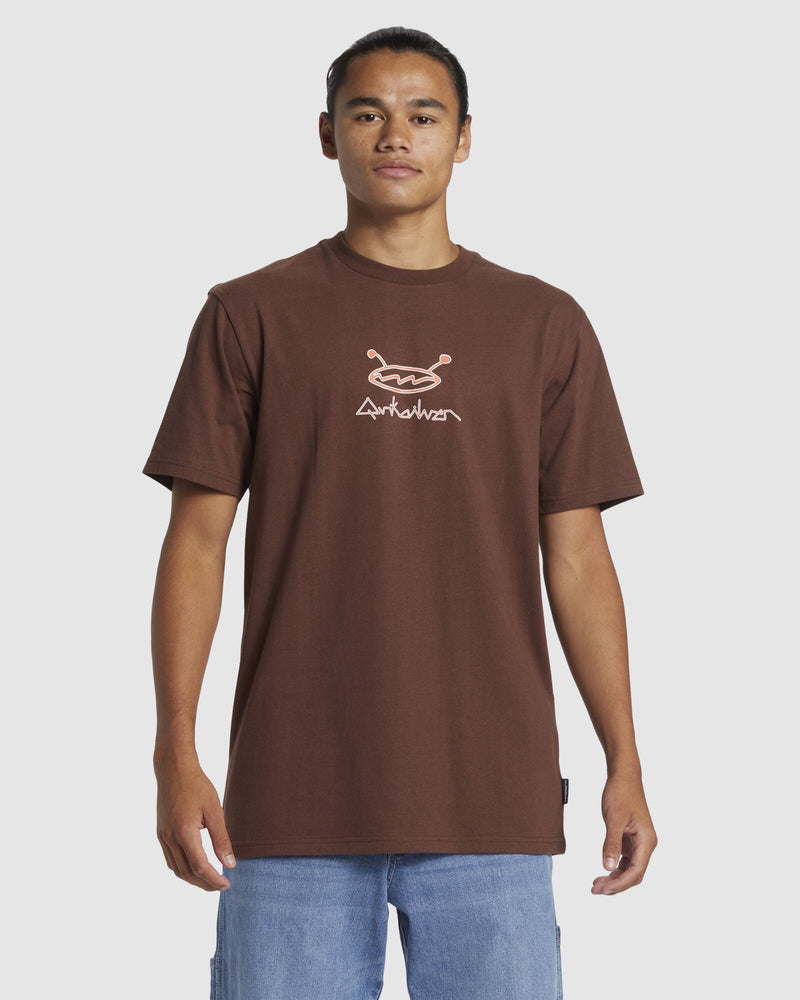 Mens QS Figures SS Tee - BROWN STONE