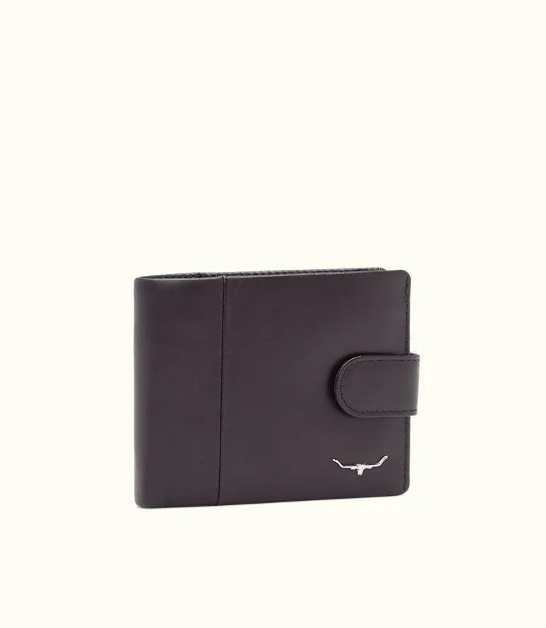 Wallet with coin pocket and tab - Black