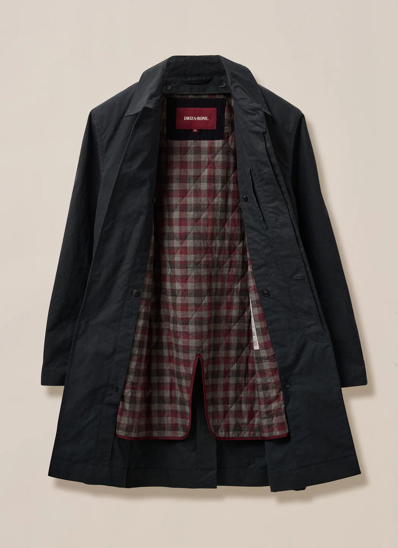 Vintage Wax Mac Coat - Navy