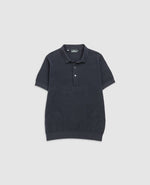 Masons Flat Knit Polo - Midnight