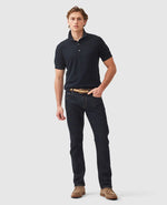 Masons Flat Knit Polo - Midnight