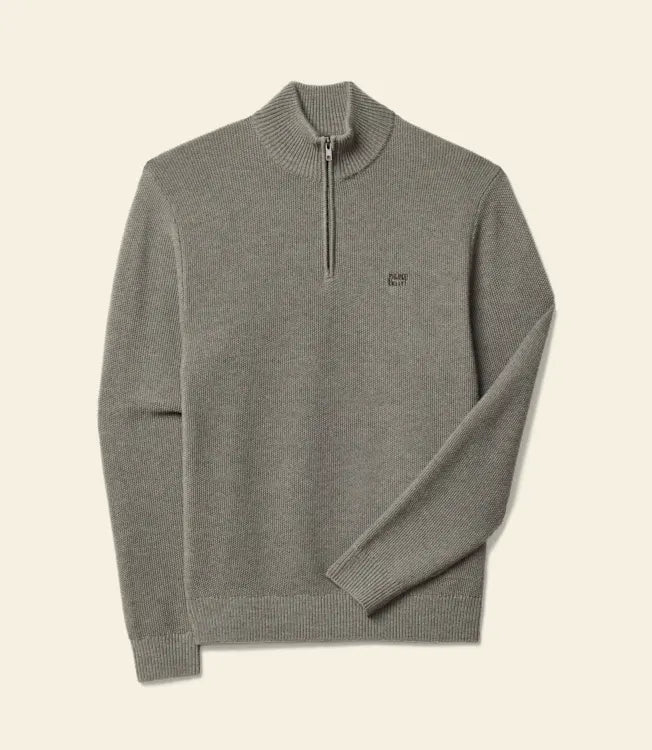 Moresby 1/4 Zip Merino Knit - Taupe