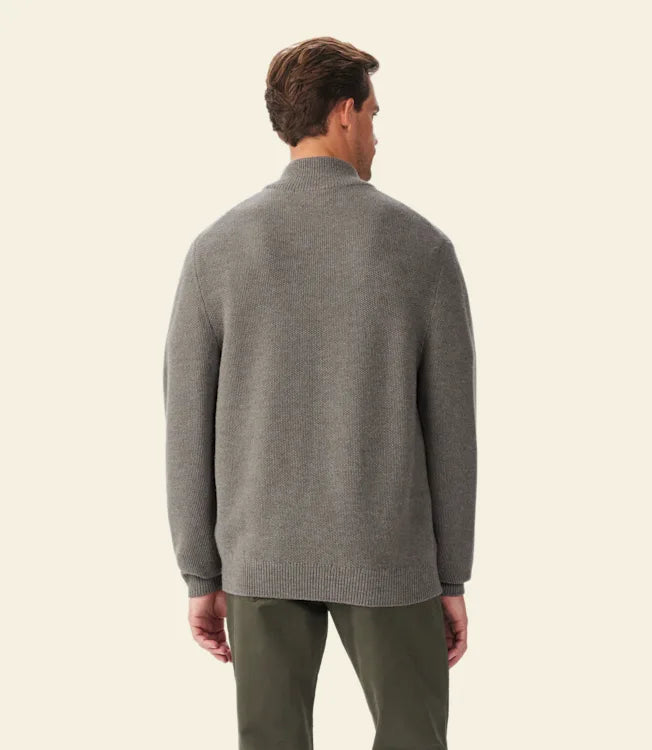 Moresby 1/4 Zip Merino Knit - Taupe