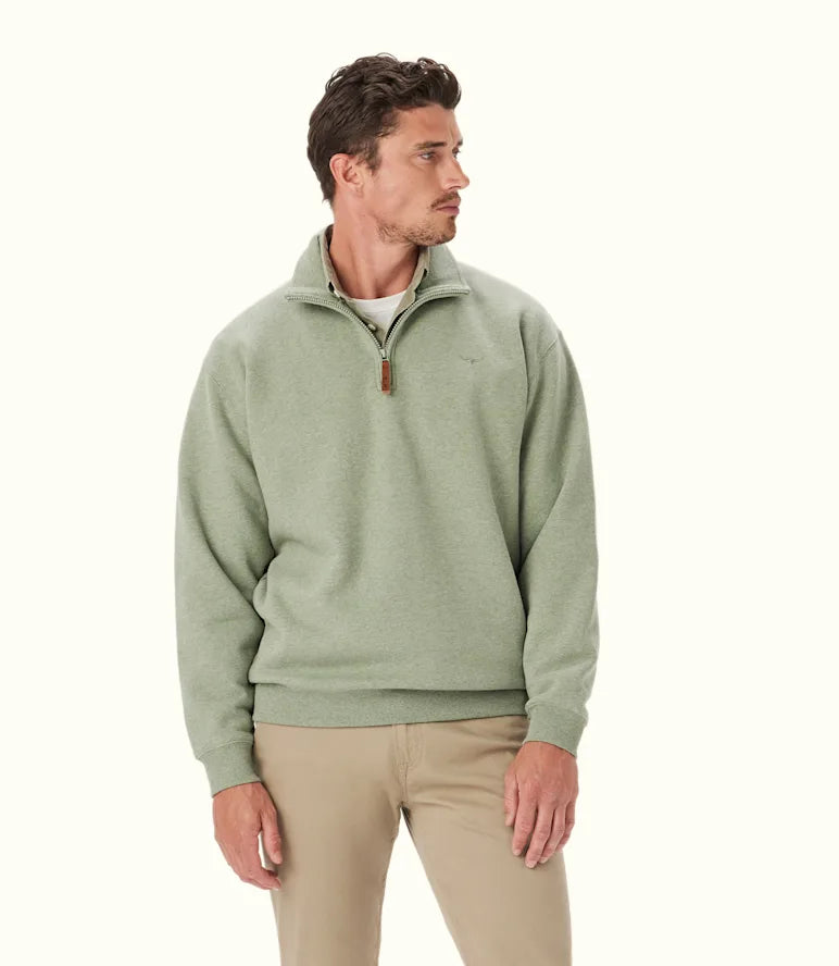 Mulyungarie 1/4 Zip Sweatshirt - Green Marle
