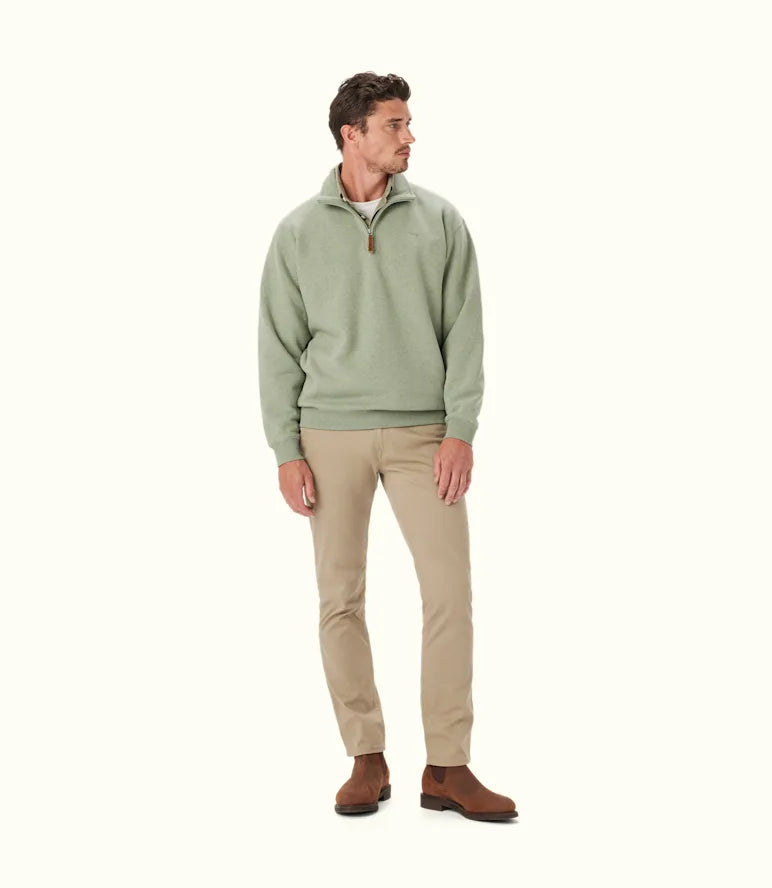 Mulyungarie 1/4 Zip Sweatshirt - Green Marle