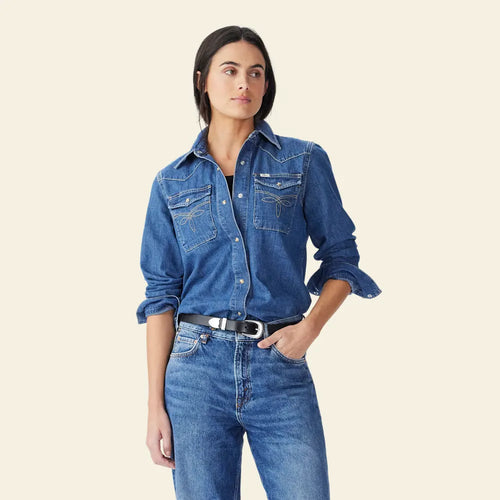 Cloudbuster Denim Shirt - Mid Indigo Wash