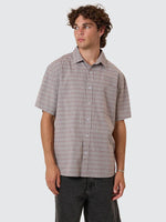 Minimal Thrills Stripe Check S/S Shirt - Smog