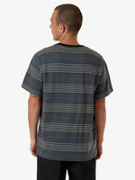 Heavy Times Stripe Merch Fit Tee - Light Petrol