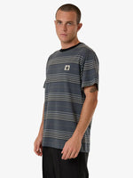 Heavy Times Stripe Merch Fit Tee - Light Petrol