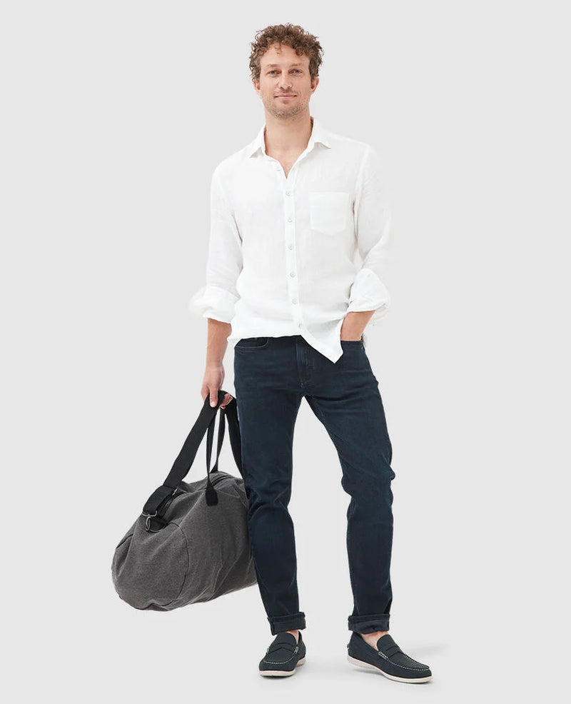 Weston Straight Leg Italian Denim - Blue Black