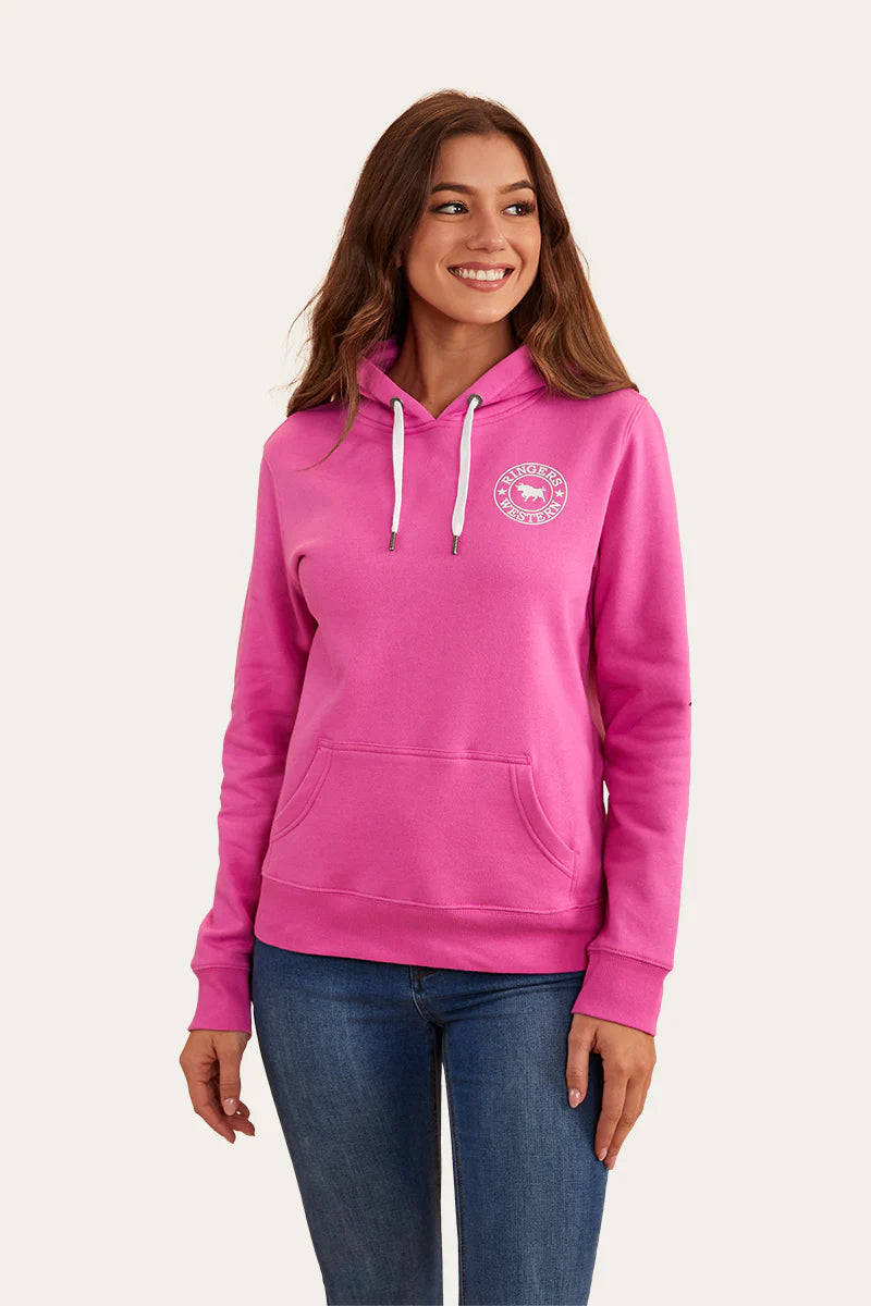 Signature Bull Womens Hoodie - Candy/White