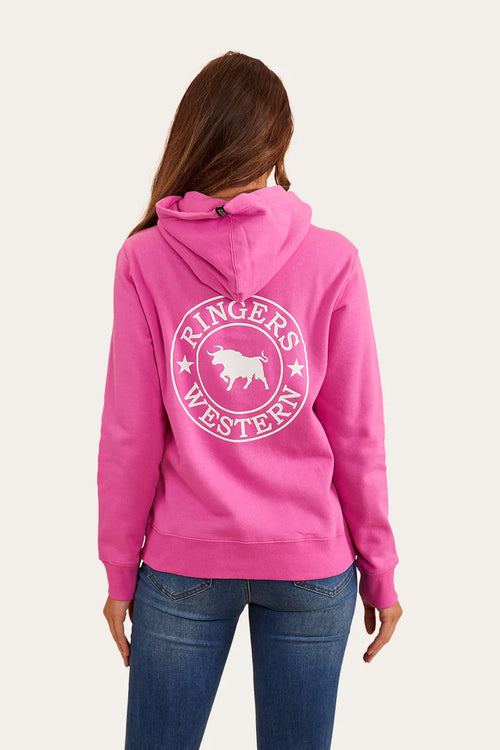 Signature Bull Womens Hoodie - Candy/White