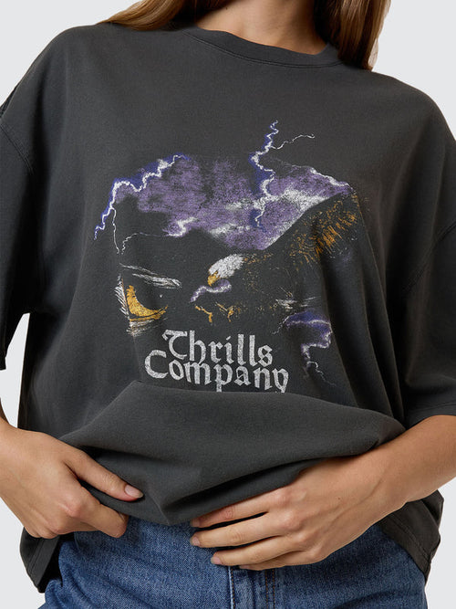 Flight Risk Oversize Tee - Merch Black