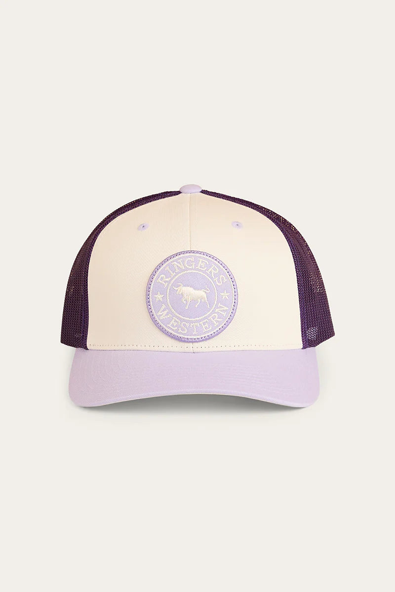 Tara Ponytail Trucker Cap - Off White/Lavender