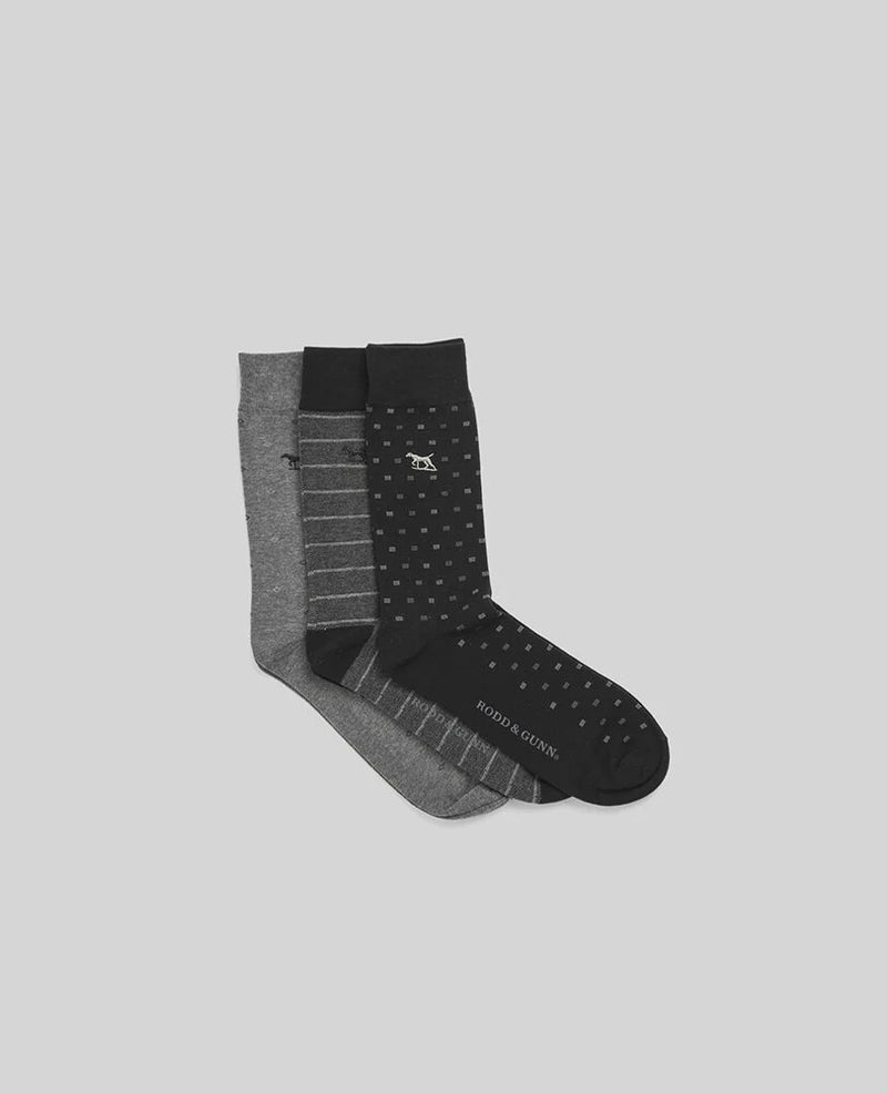 Seafcliff Multi Sock 3 Pack - Nero Multi