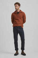 Lambswool Half Zip - Rust