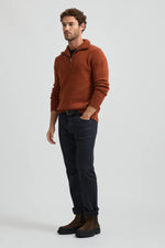 Lambswool Half Zip - Rust