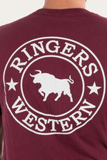 Signature Bull Classic Tee - Burgundy/White