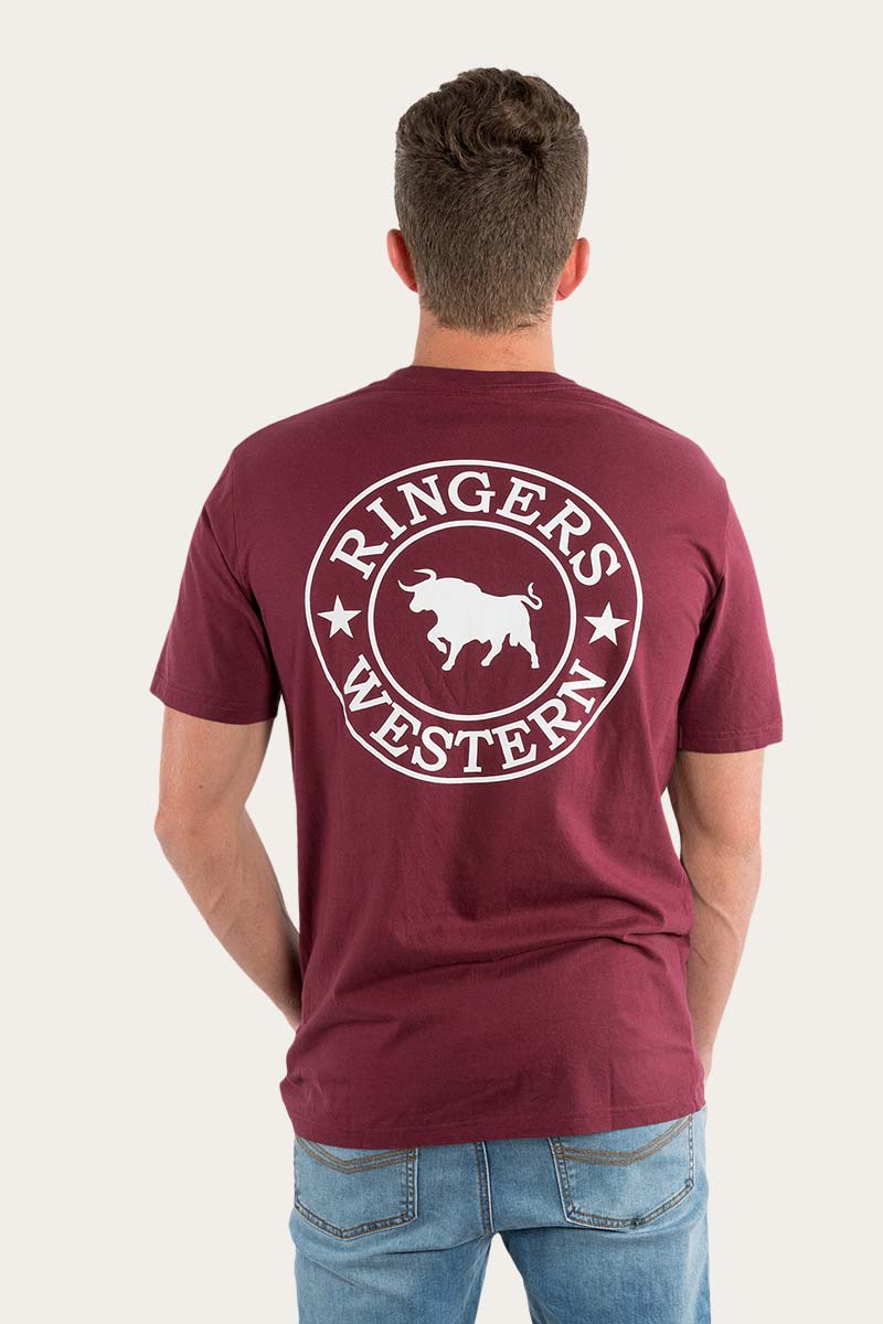 Signature Bull Classic Tee - Burgundy/White