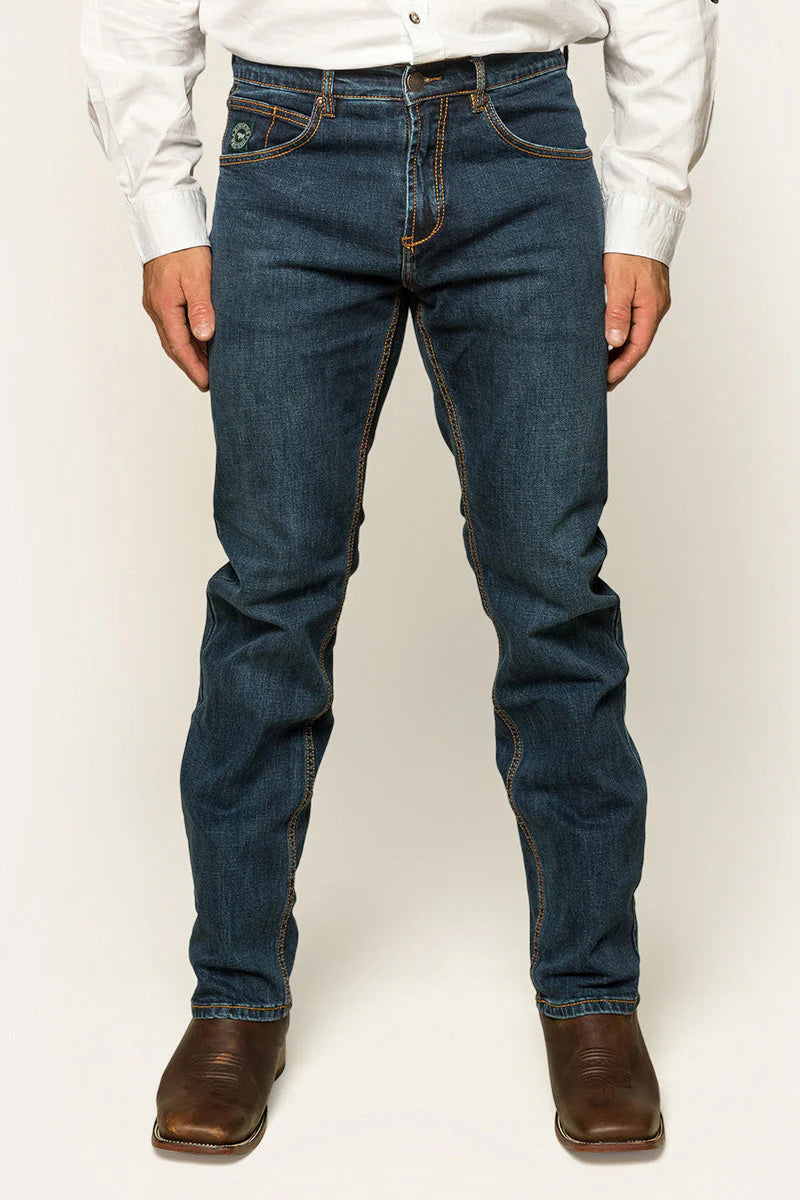 Muster Slim Straight Jean - Dark Blue Wash