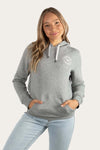 Signature Bull Womens Hoodie - Grey/White