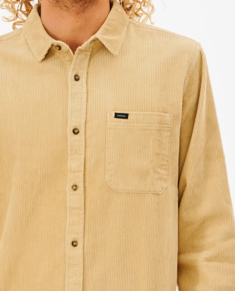 State Cord L/S Shirt - Khaki