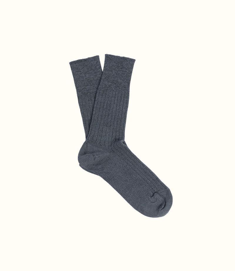 Gambier Ribbed Sock - Grey Marle