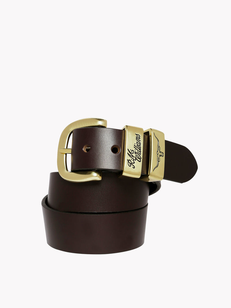 Solid Hide Belt - Gold/Chestnut