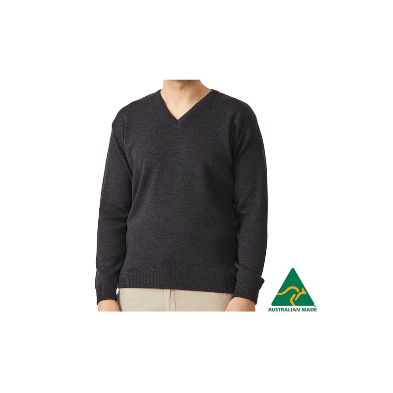 Merino V-Neck Sweater - Charcoal